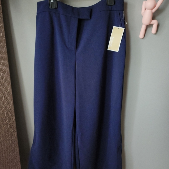 Michael Kors navy blue wide leg cropped pants - Picture 3 of 4